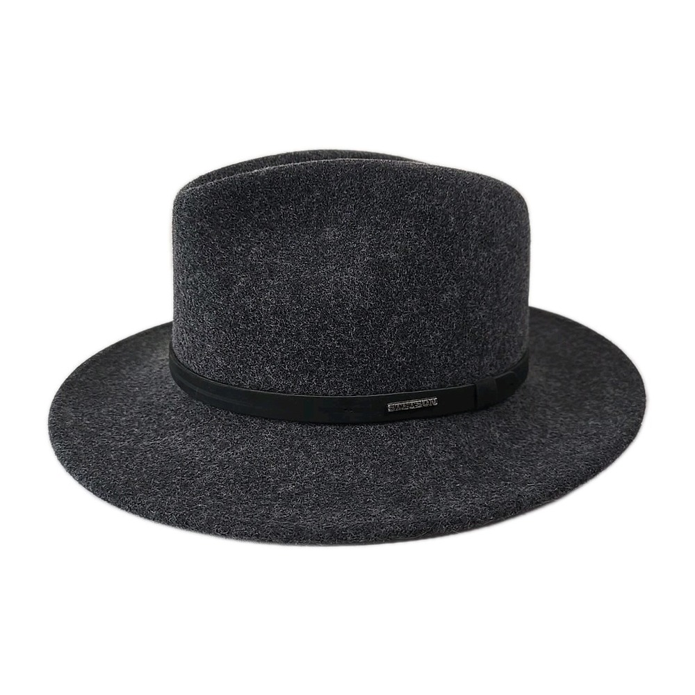 Stetson Mello Felt Wool Fedora  Gray Lrg Vintage Leather Band Stetson Badge USA